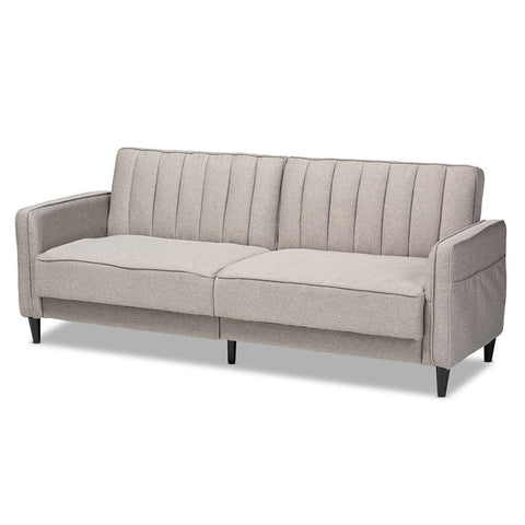 Colby Light Gray Fabric Upholstered Sleeper Sofa