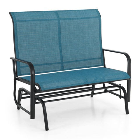47" Outdoor Patio Glider Bench Rocking Chair for 2 Person - Blue