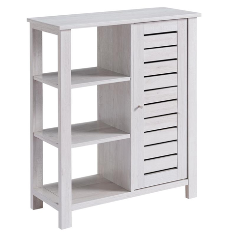 Dionee Modern Wood 6-Shelf Shoe Cabinet in White Oak