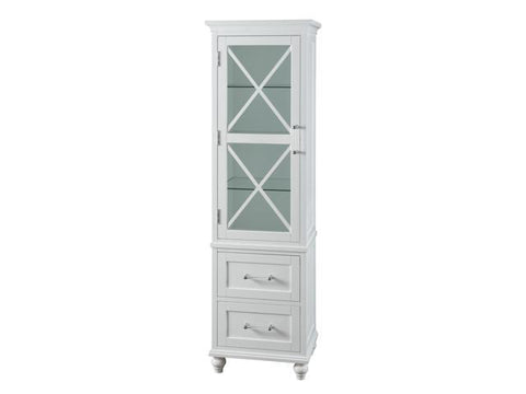 Teamson Home Wooden Bathroom Cabinet Linen Adjustable White ELG-634S
