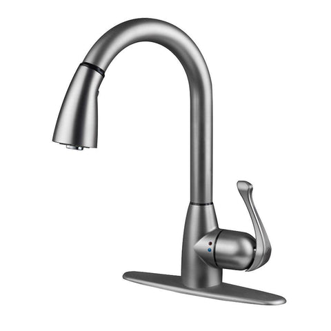 New-Touch Single-Handle Pull-Down Sprayer Kitchen Faucet in Brushed-Nickel