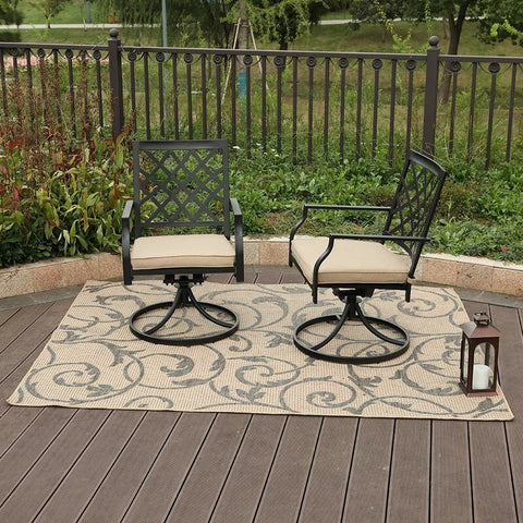 Peery Outdoor Swivel Patio Chair with Cushions (Set of 2)
