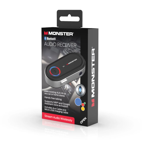 Monster Bluetooth Audio Receiver, Auxiliary Audio Receiver with Voice Control