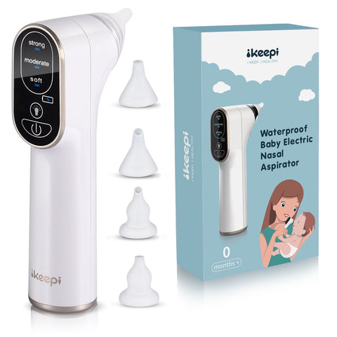 ikeepi Electric Baby Nasal Aspirator Nose Cleaner Mucus Vacuum Cleaner with LCD Screen