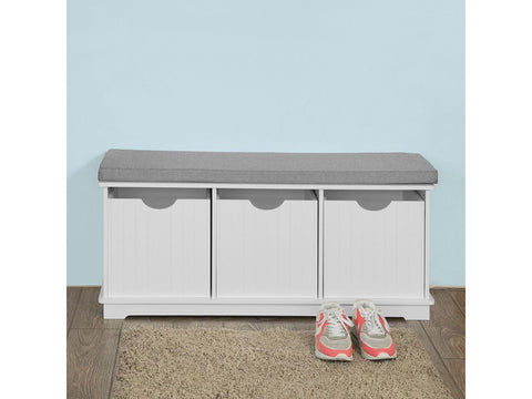 Haotian Hallway Padded Shoe Storage Seat Bench Cabinet with Drawer ,FSR30-W