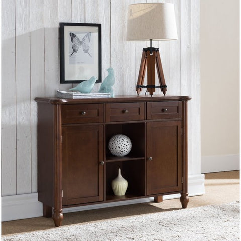 Levi Walnut Wood Sideboard Buffet Console Table with Storage Drawers