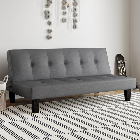 Serta Moore Tufted Futon, Gray Fabric