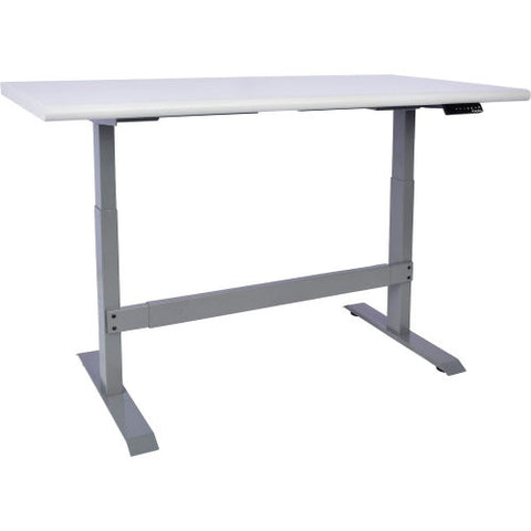 Electric Adjustable Height Workbench, Laminate Safety Edge, 60"W x 30"D,Gray