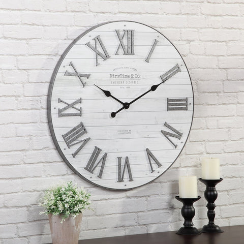 FirsTime & Co.® Emmett Shiplap Wall Clock
