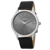 Akribos XXIV Classic Men's Sunray Dial Watch with Leather Strap