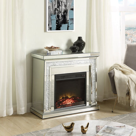 Mirrored Electric Fireplace