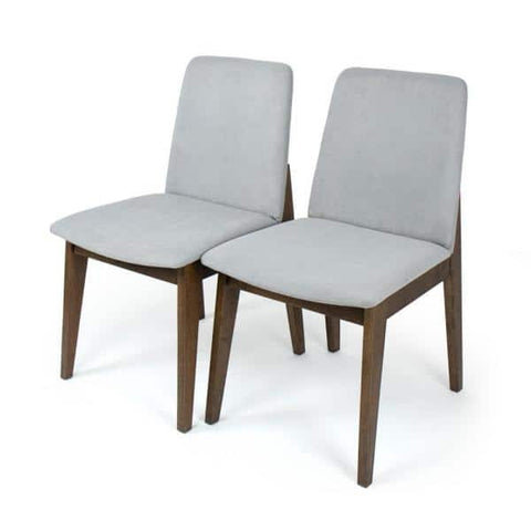 Dining Accent Chairs Grey Cushion Upholstered Wood Accent Chairs Grey Cushion (Set of 2 )