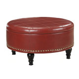 Copper Grove Payara Round Storage Ottoman with Flip Top Surface