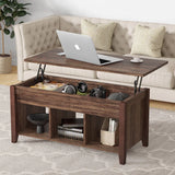 Lift Top Coffee Table with Hidden Storage Compartment and Shelf