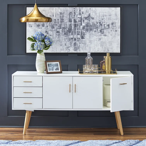 Hoai 56" Wide 3 Drawer Sideboard-white
