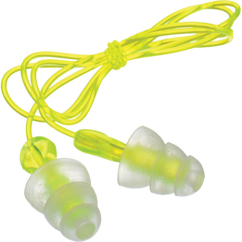 3M™ Tri-Flange™ Earplugs, Corded, P3000, 100 Pairs