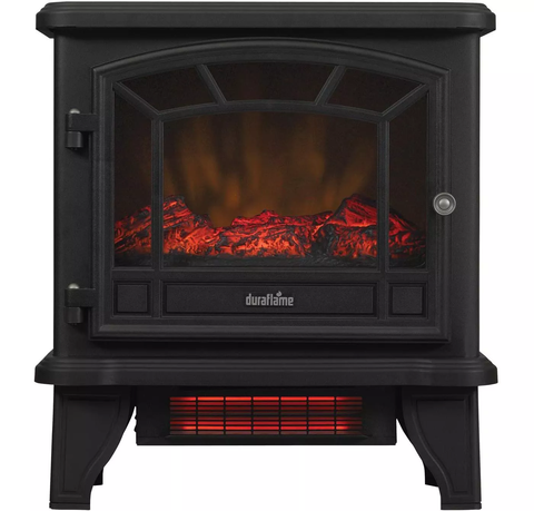Duraflame 550 Black Infrared Freestanding Electric Fireplace Stove with Remote Control - DFI-550-22