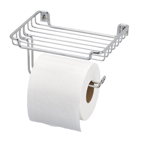Wall Mount Toilet Paper Dispenser with Shelf, 7.2 x 5.23 X 3.77 , Chrome