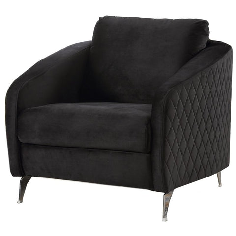 Sofia Black Velvet Elegant Modern Chic Accent Arm Chair