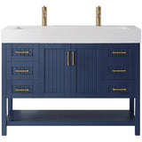 Single Vanity with Under Mount Sink in Royal Blue