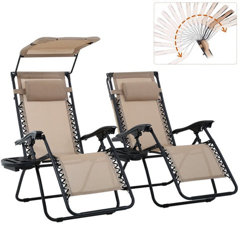 Patio Zero Gravity Lounge Chair 2 Pack