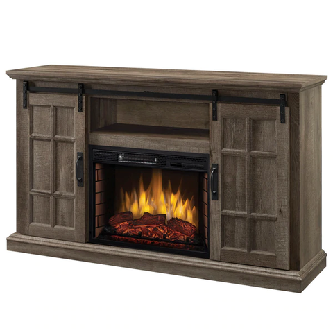 Colton 55in Infrared Media Electric Fireplace in Aged Oak Finish