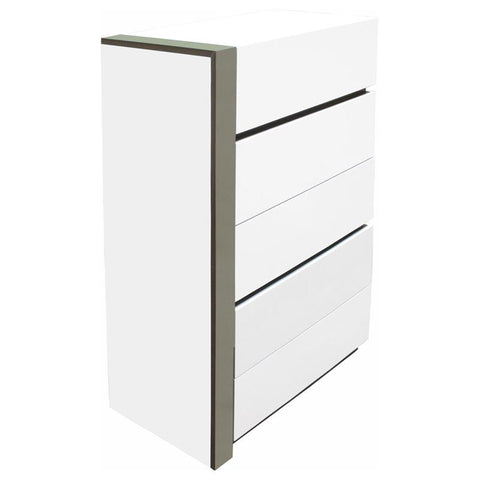 5-Drawer Engineered Wood Bedroom Chest in White