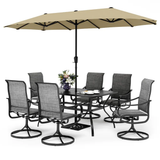 8 PCS Patio Dining Set with 13ft Patio Umbrella