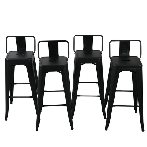 24" Low Back Chair Counter Height Stools Set of 4