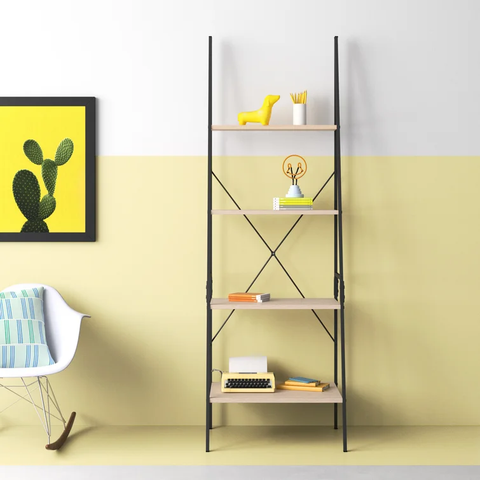 Abtal 70.9" H x 23.6" W Metal Ladder Bookcase