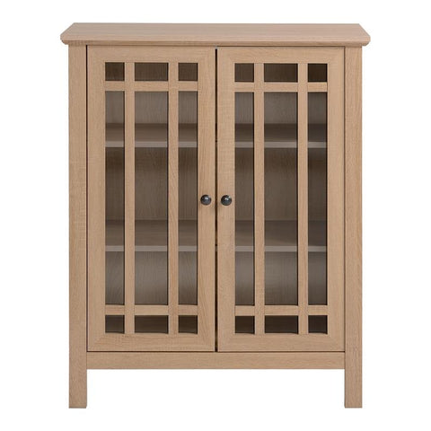 31.5" Transitional Wood Accent Cabinet in Light Oak