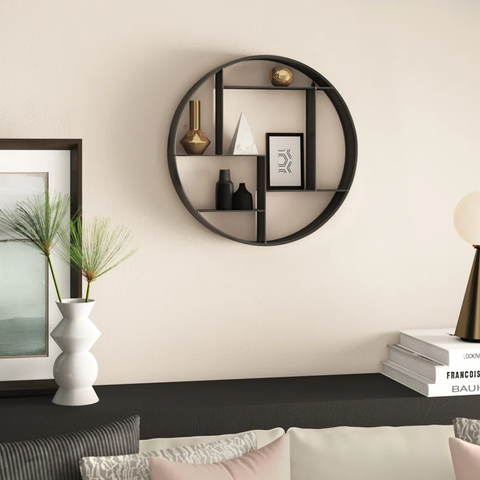 Gullo 7 Piece Circle Metal Accent Shelf black