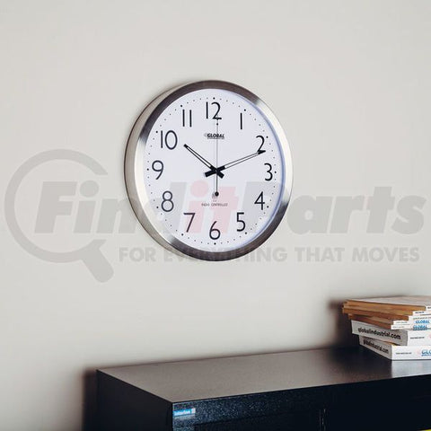 Atomic Wall Clock 14" Stainless Steel