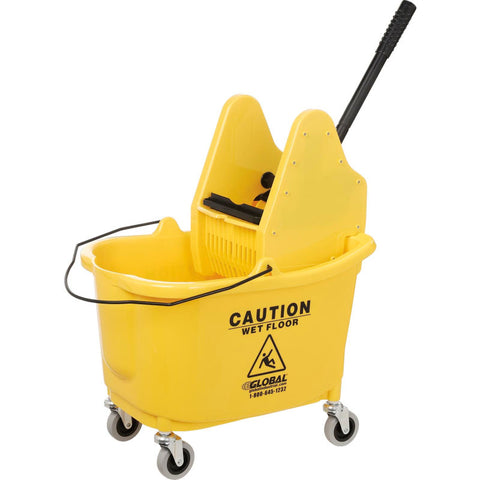 Mop Bucket And Wringer Combo 38 Qt., Down Press, Yellow