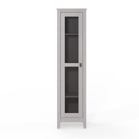 SystemBuild Braewood 18" Wide Storage Cabinet with Mesh Door in Ivory Oak