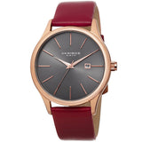 Akribos XXIV Classic Men's Sunray Dial Watch with Leather Strap