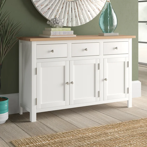 Etowah 43.3'' Wide 3 Drawer Solid Wood Sideboard