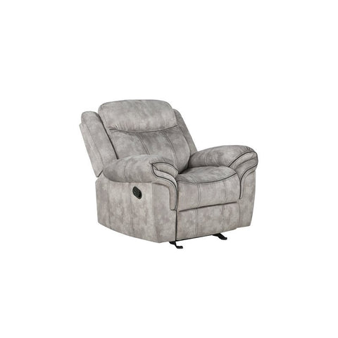 Zubaida Glider Recliner in 2-Tone Gray Velvet