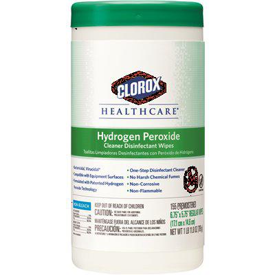 Clorox 155-Count Healthcare Hydrogen Peroxide Cleaner Disinfectant Wipes Canister