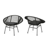 Maser Outdoor Woven Patio Chair with Cushion (Set of 2)