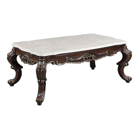 Benbek Coffee Table in Marble and Antique Oak