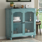 KAMIDA Modern Farmhouse Accent Cabinet with Adjustable Shelves,