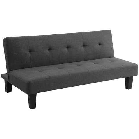 Tufted Sleeper Sofa in Charcoal Fabric Upholstery