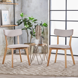 Chazz Mid Century Fabric Dining Chairs (Set of 2)