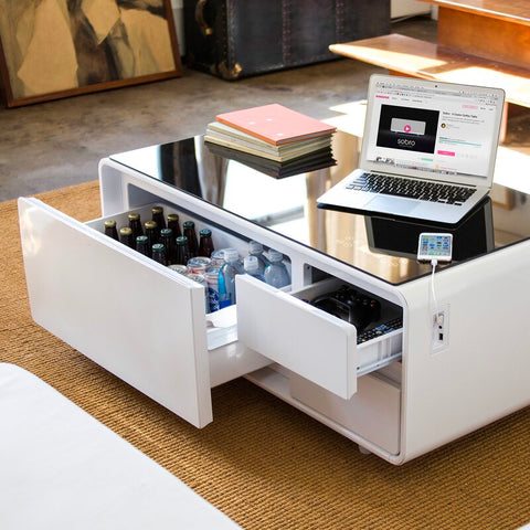 Smart Coffee Table with Storage: refrigerator