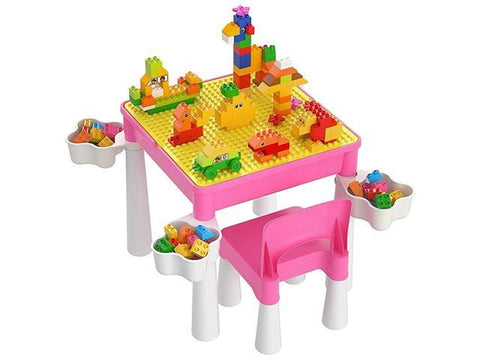 Kids 5 in1 Multi Activity Table Set Building Block Table