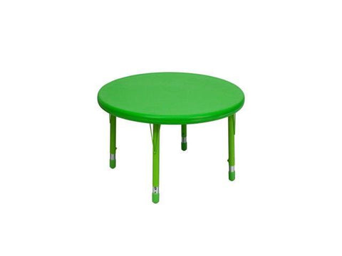 45'' Round Green Plastic Height Adjustable Activity Table