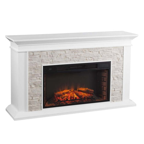 Bowery Hill Faux Stone Electric Fireplace