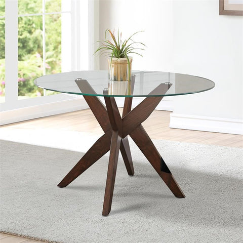 Amalie 48" Round Glass Top Dining Table