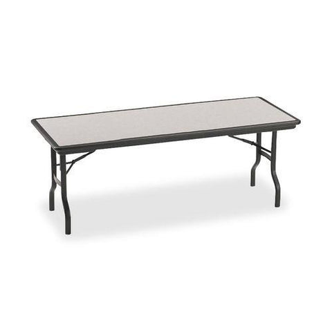 Iceberg IndestrucTable Folding Table, Rectangle Top - Black, Granite, Powder Coated